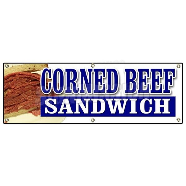 Signmission CORNED BEEF SANDWICH BANNER SIGN beef meat corn deli restaurant B-72 Corned Beef Sandwich - main